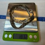 925 Italy Tricolor Braided Herringbone Short Necklace 17.5” Long Gold Photo 5