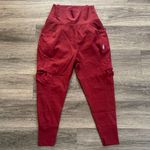 FP Movement Burgundy Leggings High rise Ribbed Cargo Takr a Hike Harem Pants Red Photo 1