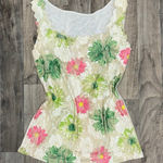 Vintage Y2K floral lace shimmery tank top Pink Photo 0