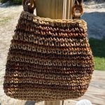 Medium Everyday Straw Woven Summer Shoulder Purse Handbag Coco Brown Photo 0
