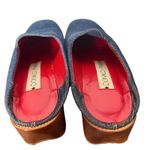 Donald J Pliner Block Heel Denim Mules Womens 6 Blue‎ Jean Slip On Loafers Blue Photo 1