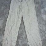 Women's ZARA HOME Beige Linen Wide Leg Pants Size L Size L Photo 0