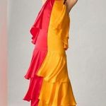 Anthropologie Pinnacle by Shruti Sancheti Mock-Neck Colorblock Ruffle Dress NEW Photo 0