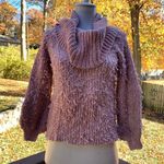 onetheland  Shaggy Sweater Womens Waist Length Cowl Neck S Small Blush Pink Photo 0