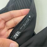 ZARA Bodysuit Pleated Draped Black Top Buttons Women Size S Spaghetti Straps Photo 15