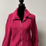 Jones New York  SPORT Zip Up Cable Knit Sweater Womens Medium Pink Warm Cozy Photo 1