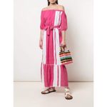 Lemlem  Hand Crafted Zoya Orange Stripe Maxi Short Sleeve Beach Dress Small NEW Photo 9