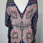 Oasis  Duster Kaftan Paisley printBoho Beach Cover Top size Small Photo 0