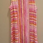 Habitat Escape by Cotton Key Hole Tank Dress Pink Yellow Orange Stripe Size M Photo 0