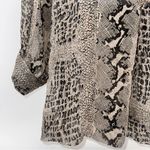 Banana Republic Women's Sheer Croc Print Blouse 3/4 Sleeve-Brown/Black Tone-Sz L Photo 2