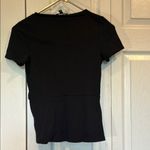 EXPRESS  Black Tie Front Fitted Short Sleeve Tee Photo 2