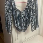 Derek Heart Bohemian Blue and White Women's Top Photo 1