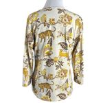 J. McLaughlin Catalina Cloth Signature Tee in Sand Gold Tigris Blossom Large Photo 3