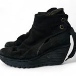 Fly London  Yama Black Suede Wedge Ankle Boots Size 37 EU Platform Comfort Photo 0