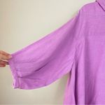 B. Hadikusumo Lilac Linen Balloon Sleeves Hoodie Slouchy Pullover Size Medium Purple Photo 2