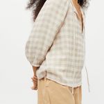 Little Lies Lana Checkered Linen Top NWT Photo 2