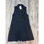 ZARA  Women's Black Tweed Sleeveless Blazer Dress Vest Double Breasted‎ Size M Photo 5