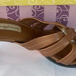 Brighton Payton Leather Tan Brown Strappy Heeled Sandals Size 8.5 Photo 2