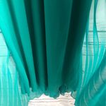 Halter neck Green Maxi Pleated Dress with gold neck accents size 2 Photo 6