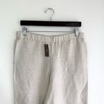 J Jill Womens Pants Flax Embroidered Hem Cropped Linen Blend Pull On Size Small Tan Photo 2