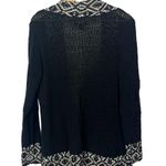 Lucky Brand Novelty Stitch Western Print Black & White Open Front Cardigan S Photo 1