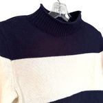 J.Crew Always Striped Mock Neck Wool Sweater Women's XS Navy Fisherman Preppy Photo 1