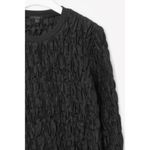 COS  Gathered Texture Crinkle Top Long Sleeve Black Size 12 Holiday Avant Garde Photo 9