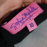 Sophia Michelle Medium Silk Halter Top Solid Black Burn Photo 10