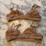 Quince NWOT  Second Skin Crossover Bralette (2-pack) in Sand Nude Sz Small Photo 4