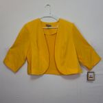 Maya Brooke Yellow Cropped Blazer Open Front 3/4 Sleeve Plus 16W NWT(A201) Photo 1