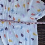 Nautica White Blouse with Colorful Leaf Design Photo 9