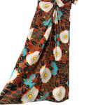 NWT Rhode Maci Floral Print Midi Dress Orange Black Cream Blue, Size 0 Photo 10