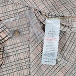 Topshop  Plaid‎ Collared Button Down Plisse Shirt Women Size S Beige Brown Black Photo 5