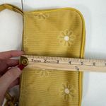 Art Class Y2K Style Mini Bag Wristlet Yellow Corduroy Purse Embroidered Flowers Cottage Photo 11