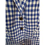 J.Crew Blue & White Gingham Campbell Blazer Size 10P Linen Cotton Photo 3
