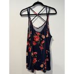 Stitch Fix NEW Tank Top Womens 3X Navy Floral Stretch Travel Bloom Romantic Photo 1