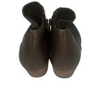 G.H. Bass Brown Leather Ankle Booties SZ 6.5. Zipper closer Brown Suede Western Photo 4