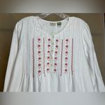 L.L.Bean Womens Modest Prairie Embroidered Dobby Nightgown Dress|Size:M-PET Photo 7