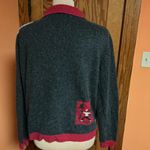 Vtg Y2K snowflake winter zip down cardigan Size L Photo 11