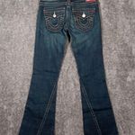 True Religion Flare Wide Leg Jeans with Contrast Stitching Low Rise Womens 26 Photo 3