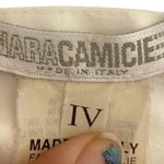 90s NARA CARMICIE Vintage White Pin Tuck Mandarin Collar Button Up Size L Photo 2