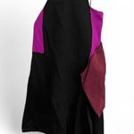 Miu Miu Y2K Silk Colorblock Halterneck Dress Black Magenta Burgundy Asymmetric Photo 1