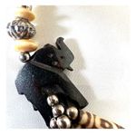 wood and bone elephant multi strand necklace Brown Photo 2