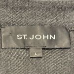 St. John Gray Denim 3/4 Sleeve Zipper Pocket No Collar Boxy Blazer Jacket Large Photo 5