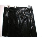 Bisou Bisou New  Michele Bohbot 6 Mini Skirt Black Snake Shimmer Lace up back 28 Photo 2