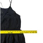 Black Smocked Tiered Midi Dress Eyelet Halter Embroidered Flower Size Small Photo 7