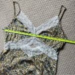 Anthropologie Yellow Lace Trim Cut Out Lingerie Satin Slip Mini Dress XL Photo 9