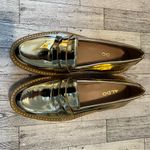 ALDO Gold Metallic Pointed Platform Loafers Size 6M Shiny Glitter Photo 7