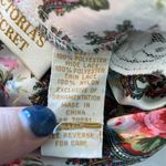 Victoria's Secret gold label vintage 80s Paisley Satin Pleated lace Slip Dress Photo 3