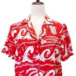 C&C California NWT Linen Top Red & White Tropical Hawaiian Shirt Size Small NEW Photo 2